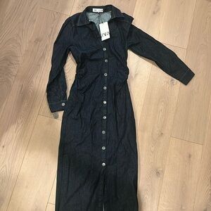Zara DENIM EFFECT SHIRTDRESS